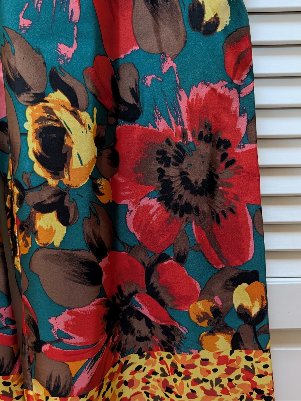 Fabulous Vintage Designer Annie Pinkerton Silk Wide Leg Pants, Wild Bohemian, M - Picture 2 of 5